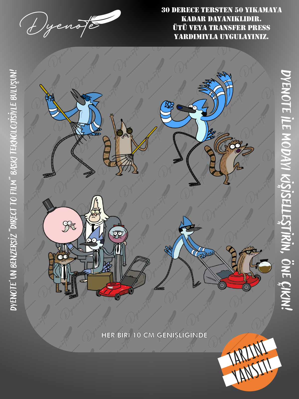 Regular Show Karakterler Temalı Baskı - Ütüyle Yapıştır - 21x29 CM