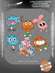 Gumball Temalı Baskı - Ütüyle Yapıştır - 21x29 CM