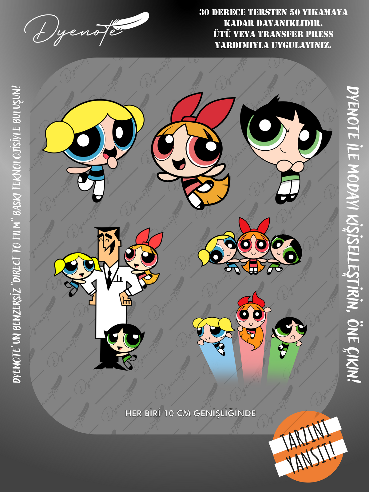 Powerpuff Girls Temalı Baskı - Ütüyle Yapıştır - 21x29 CM