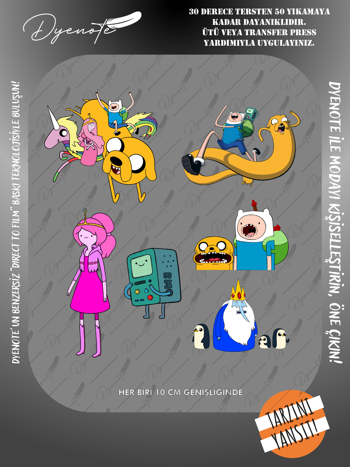 Adventure Time Temalı Baskı - Ütüyle Yapıştır - 21x29 CM