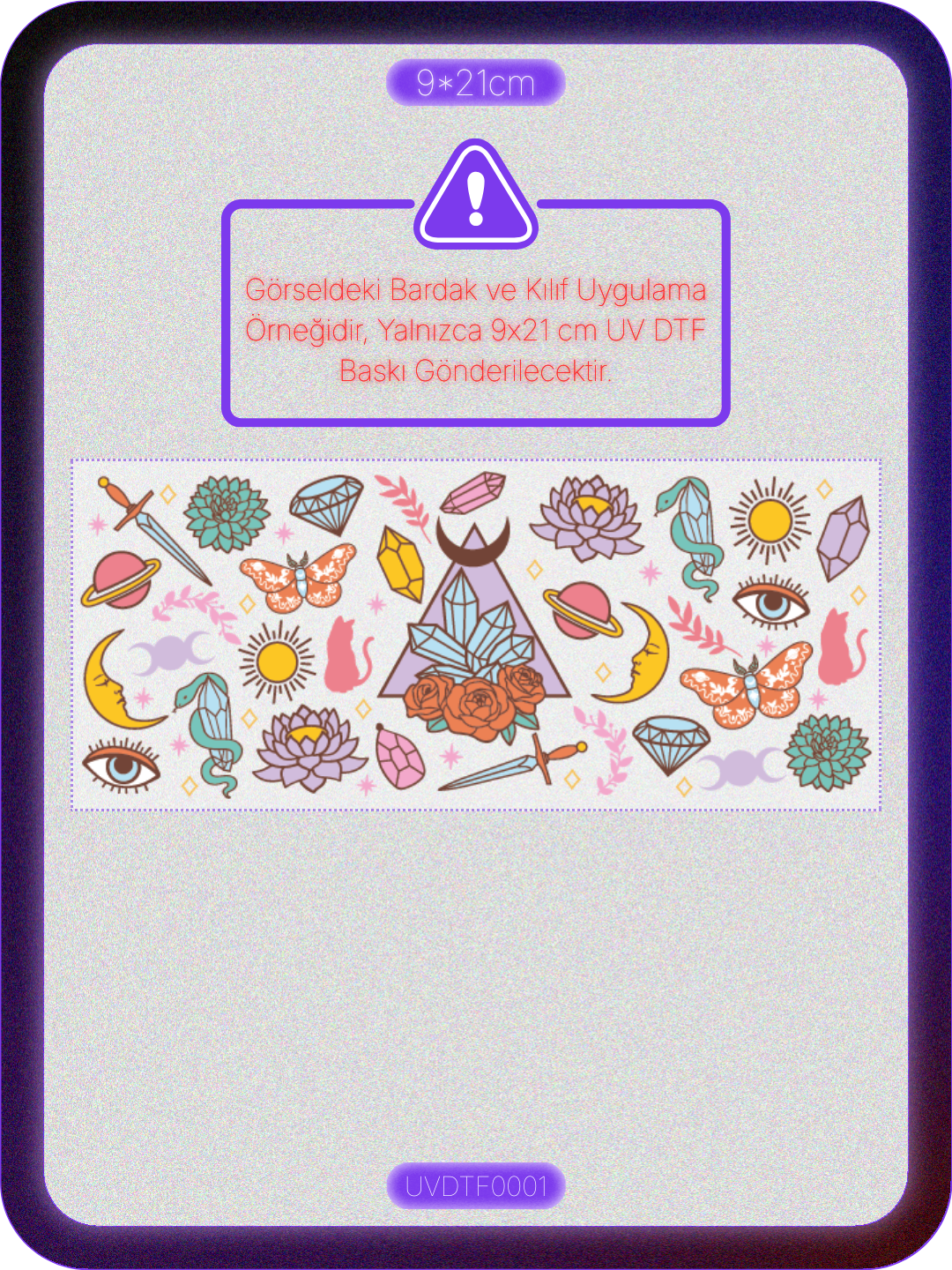 Mistik Karakterler | Kristal Transfer UV-DTF Kabartmalı Baskı Main image
