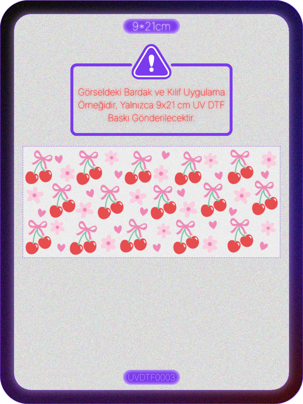 Kirazlar | Kristal Transfer UV-DTF Kabartmalı Baskı