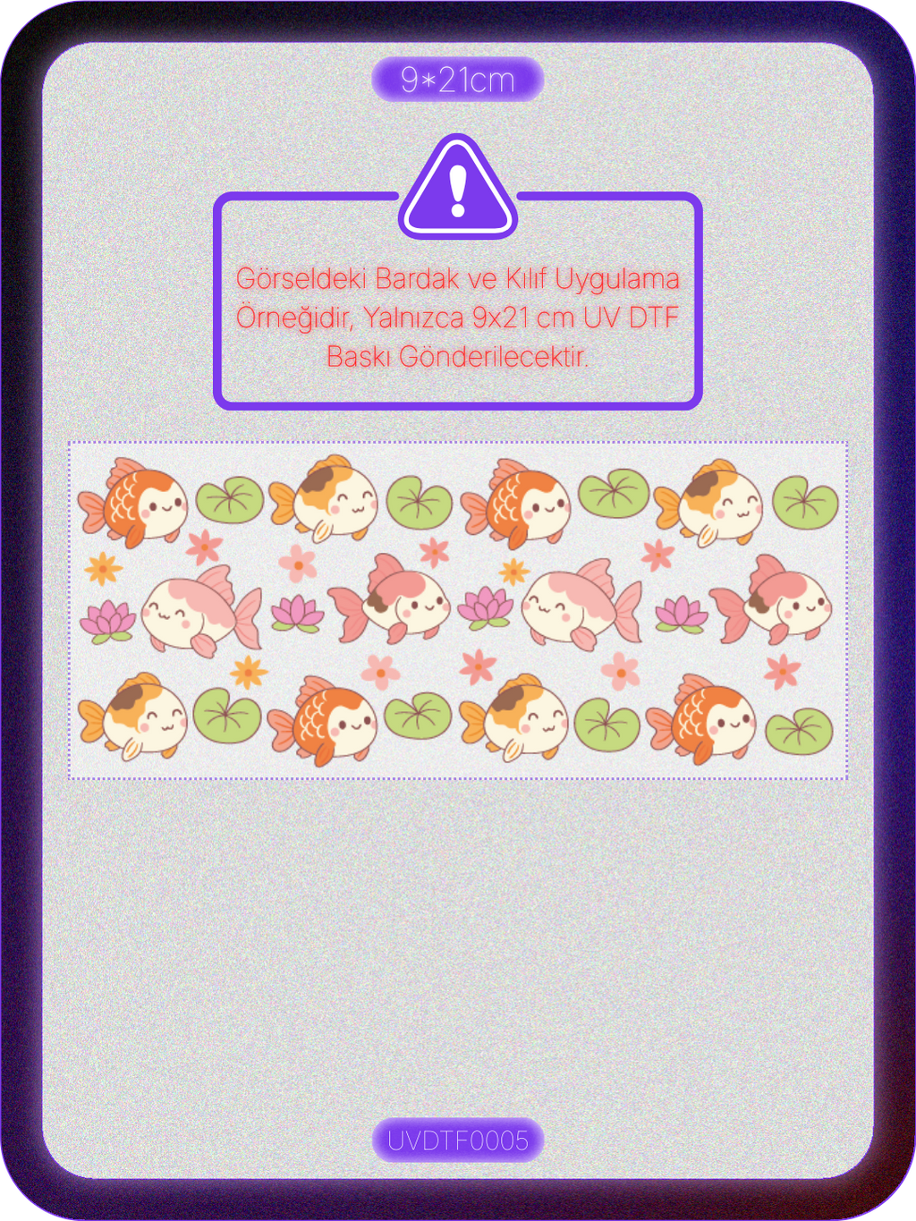 Balık | Kristal Transfer UV-DTF Kabartmalı Baskı