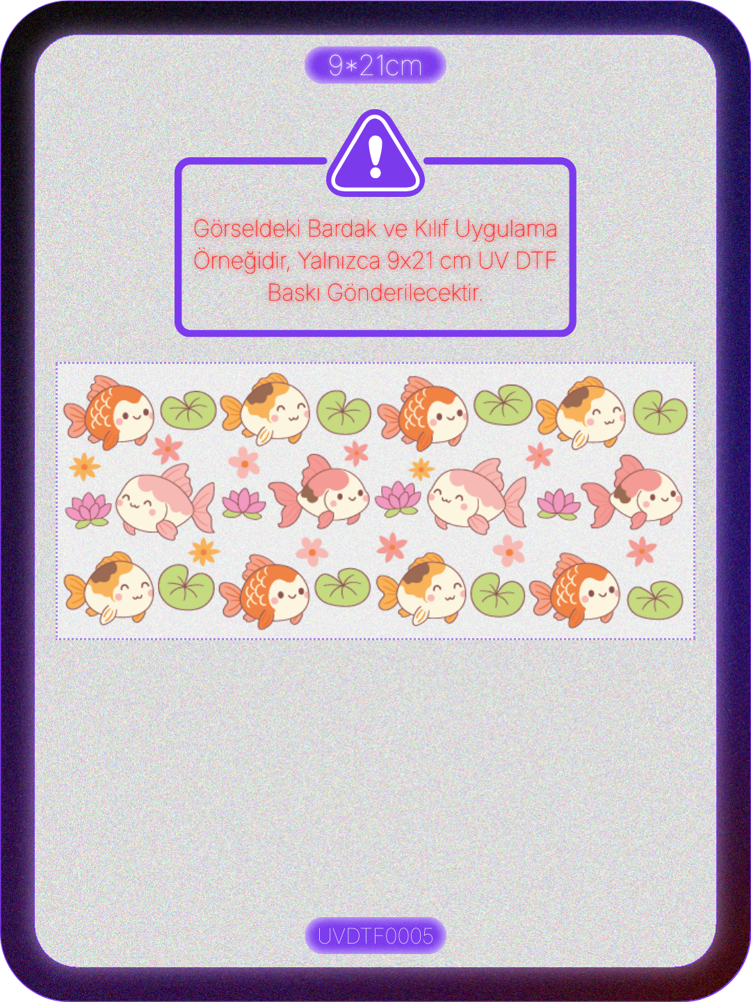 Balık | Kristal Transfer UV-DTF Kabartmalı Baskı