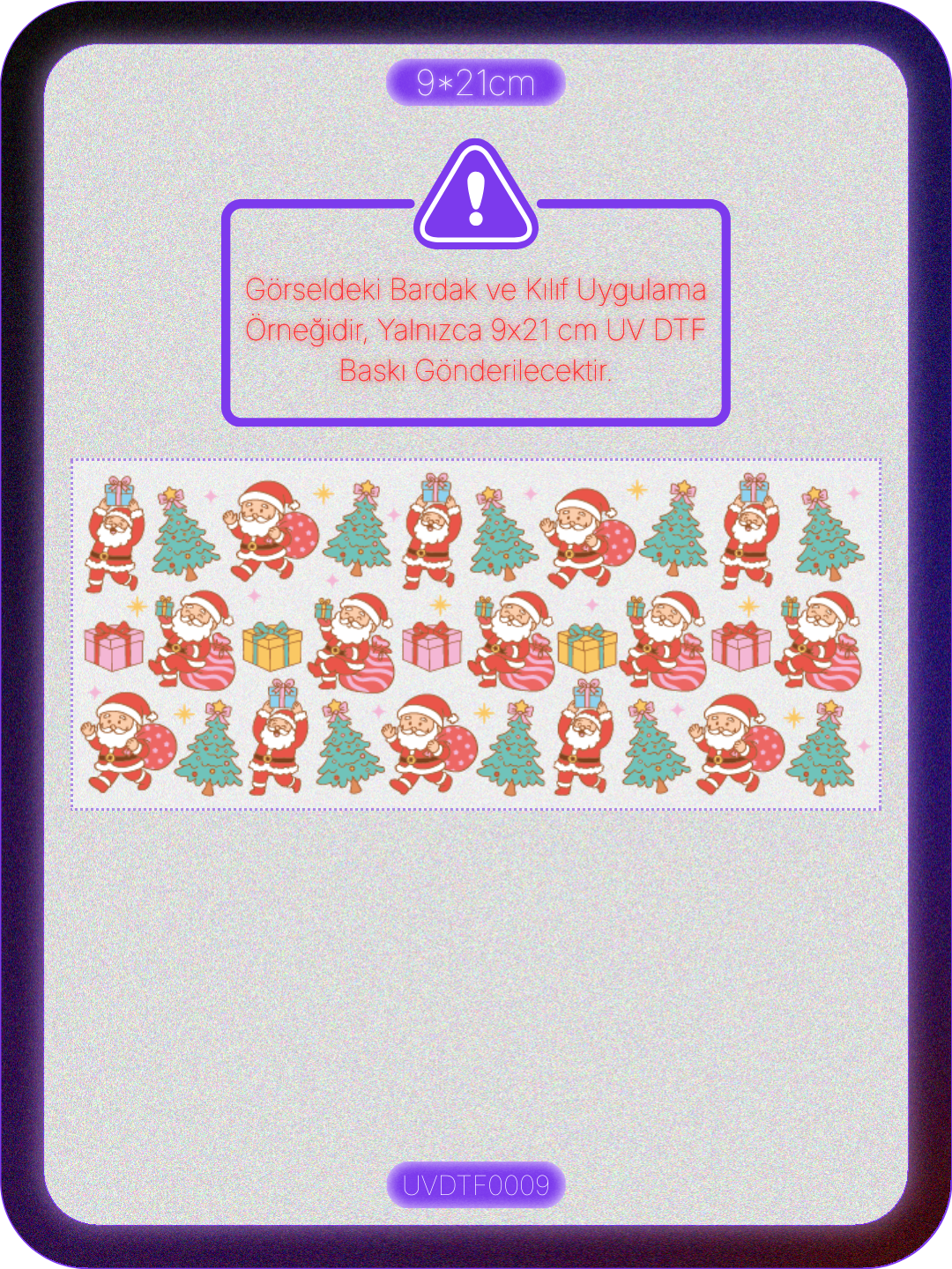 Noel Baba | Kristal Transfer UV-DTF Kabartmalı Baskı Ürün ana görseli