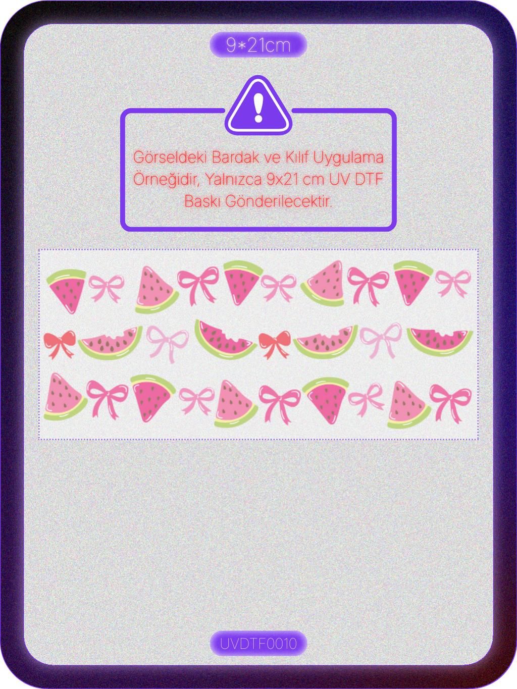 Karpuz | Kristal Transfer UV-DTF Kabartmalı Baskı