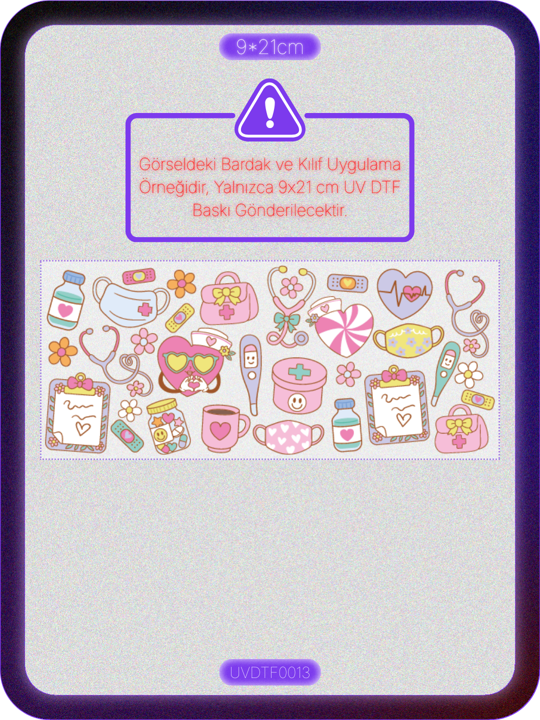 Hemşire | Kristal Transfer UV-DTF Kabartmalı Baskı