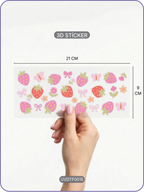 Çilek | Kristal Transfer UV-DTF Kabartmalı Baskı
