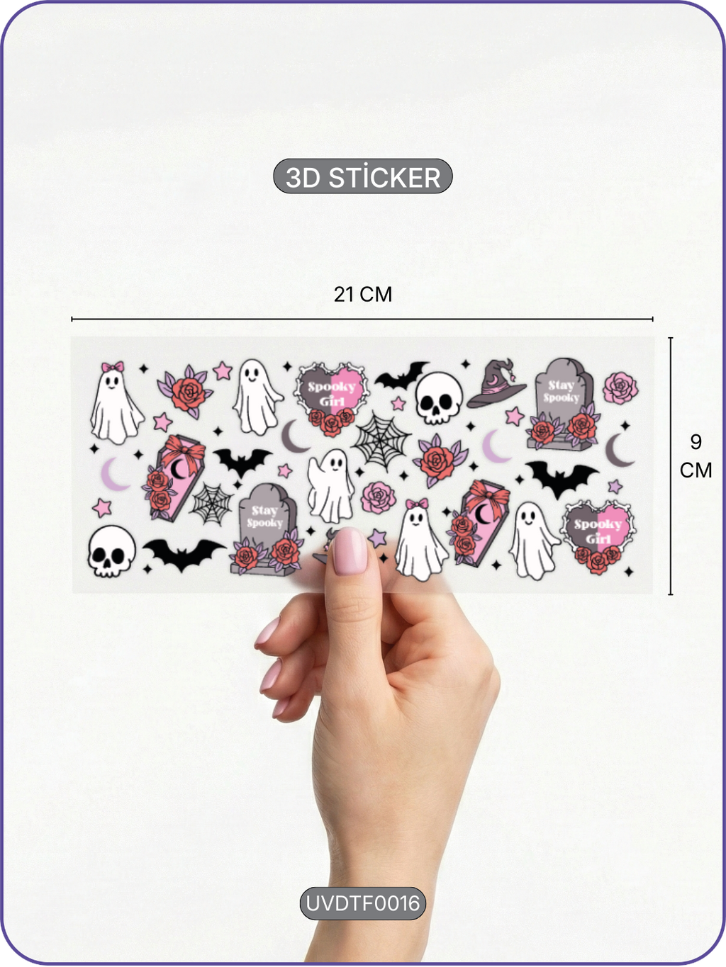 Cadılar Bayramı Halloween | Kristal Transfer UV-DTF Kabartmalı Baskı