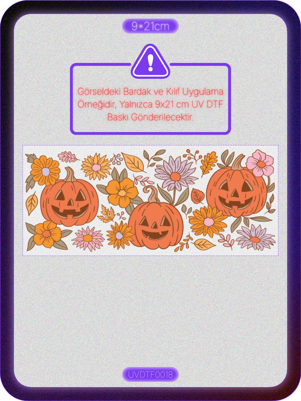 Bal Kabağı | Kristal Transfer UV-DTF Kabartmalı Baskı