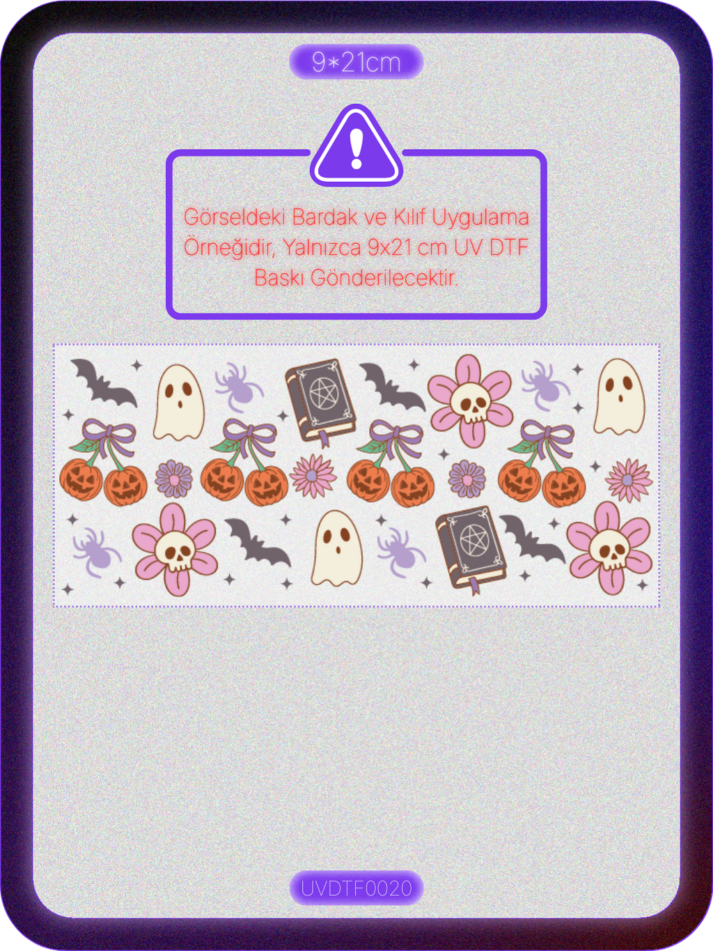 Cadılar Bayramı Halloween | Kristal Transfer UV-DTF Kabartmalı Baskı