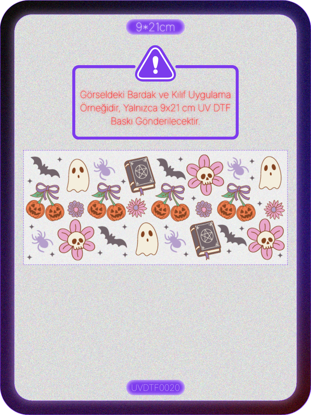 Cadılar Bayramı Halloween | Kristal Transfer UV-DTF Kabartmalı Baskı