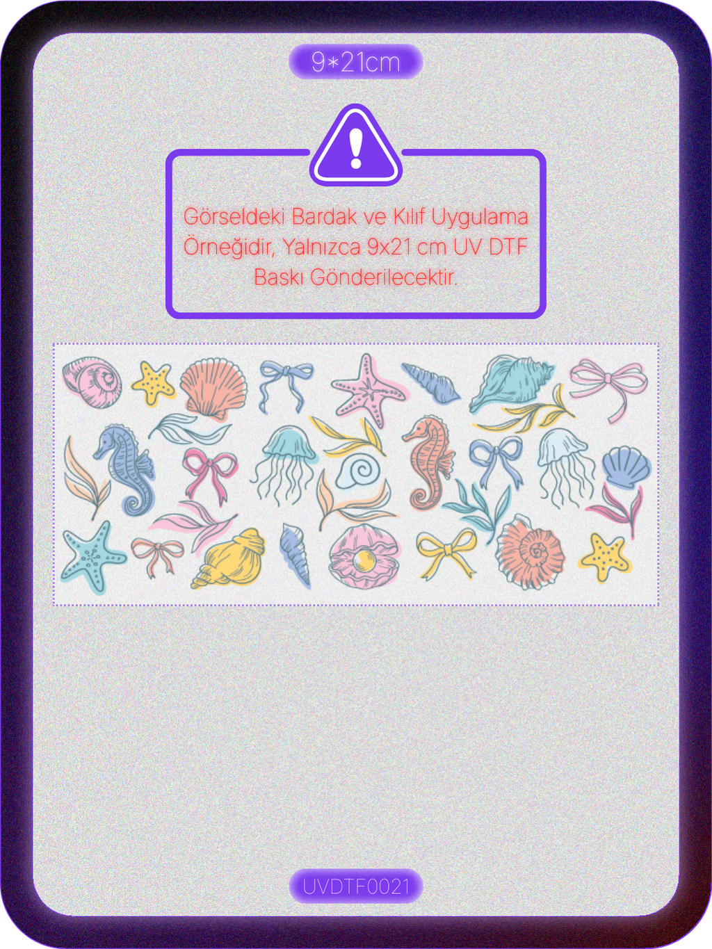 Deniz | Kristal Transfer UV-DTF Kabartmalı Baskı