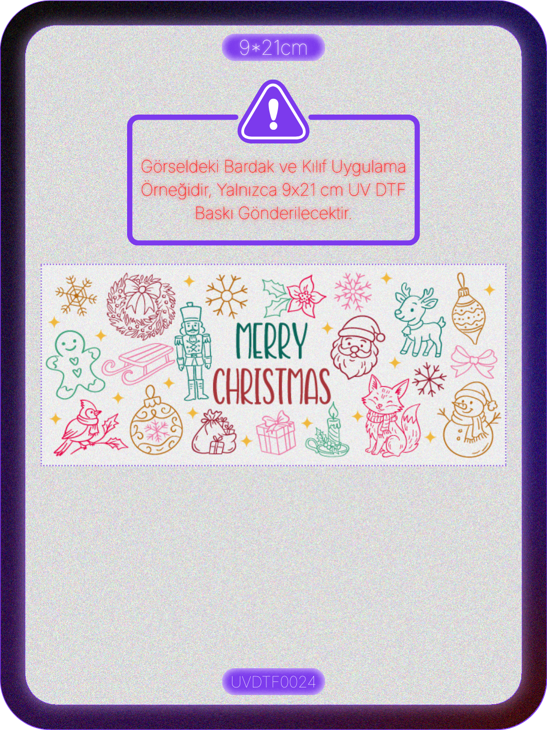Yılbaşı | Kristal Transfer UV-DTF Kabartmalı Baskı Ürün ana görseli