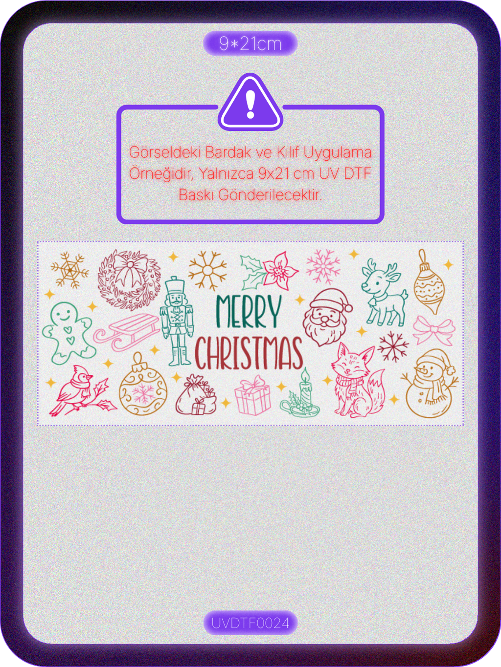 Yılbaşı | Kristal Transfer UV-DTF Kabartmalı Baskı
