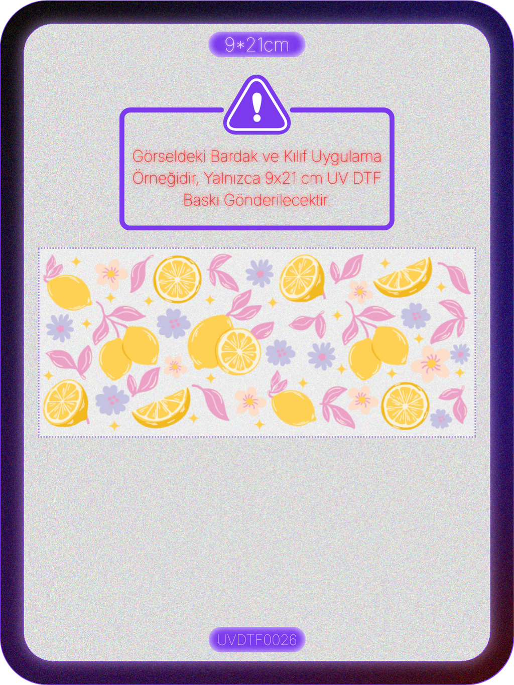 Limon | Kristal Transfer UV-DTF Kabartmalı Baskı