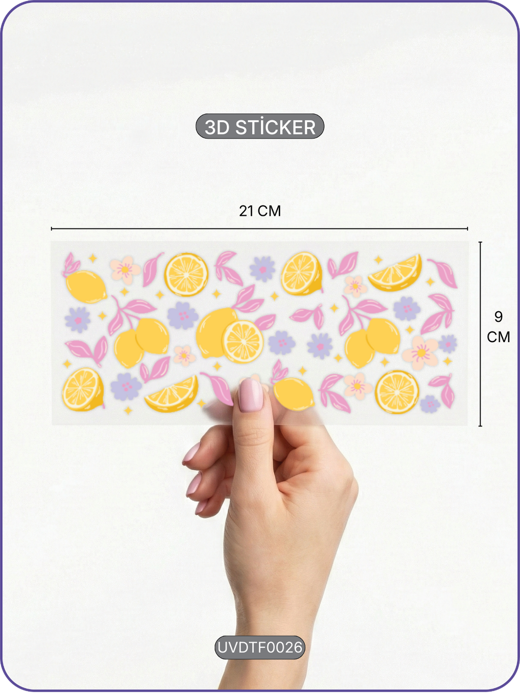 Limon | Kristal Transfer UV-DTF Kabartmalı Baskı