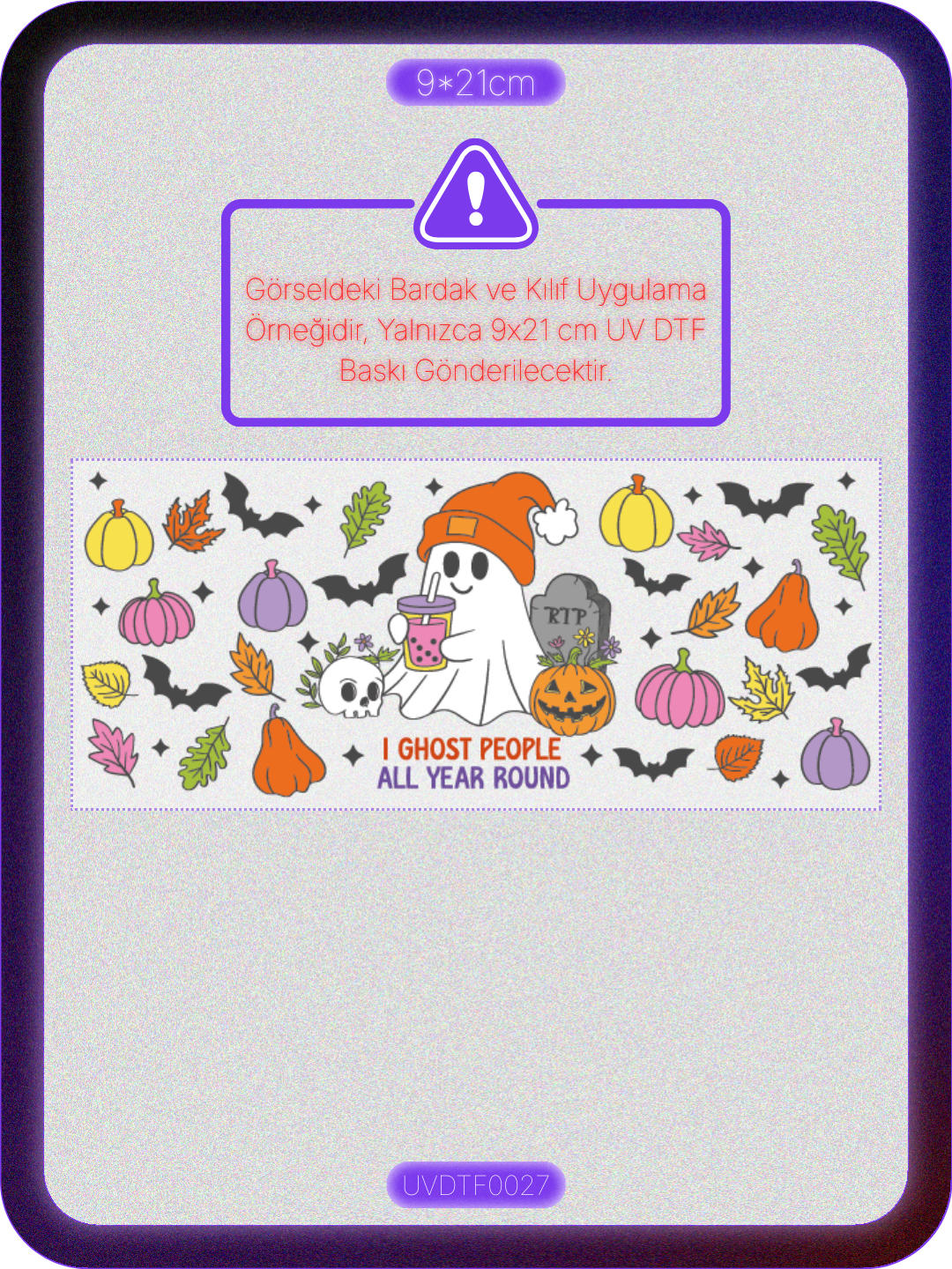 Cadılar Bayramı Halloween | Kristal Transfer UV-DTF Kabartmalı Baskı Ürün ana görseli