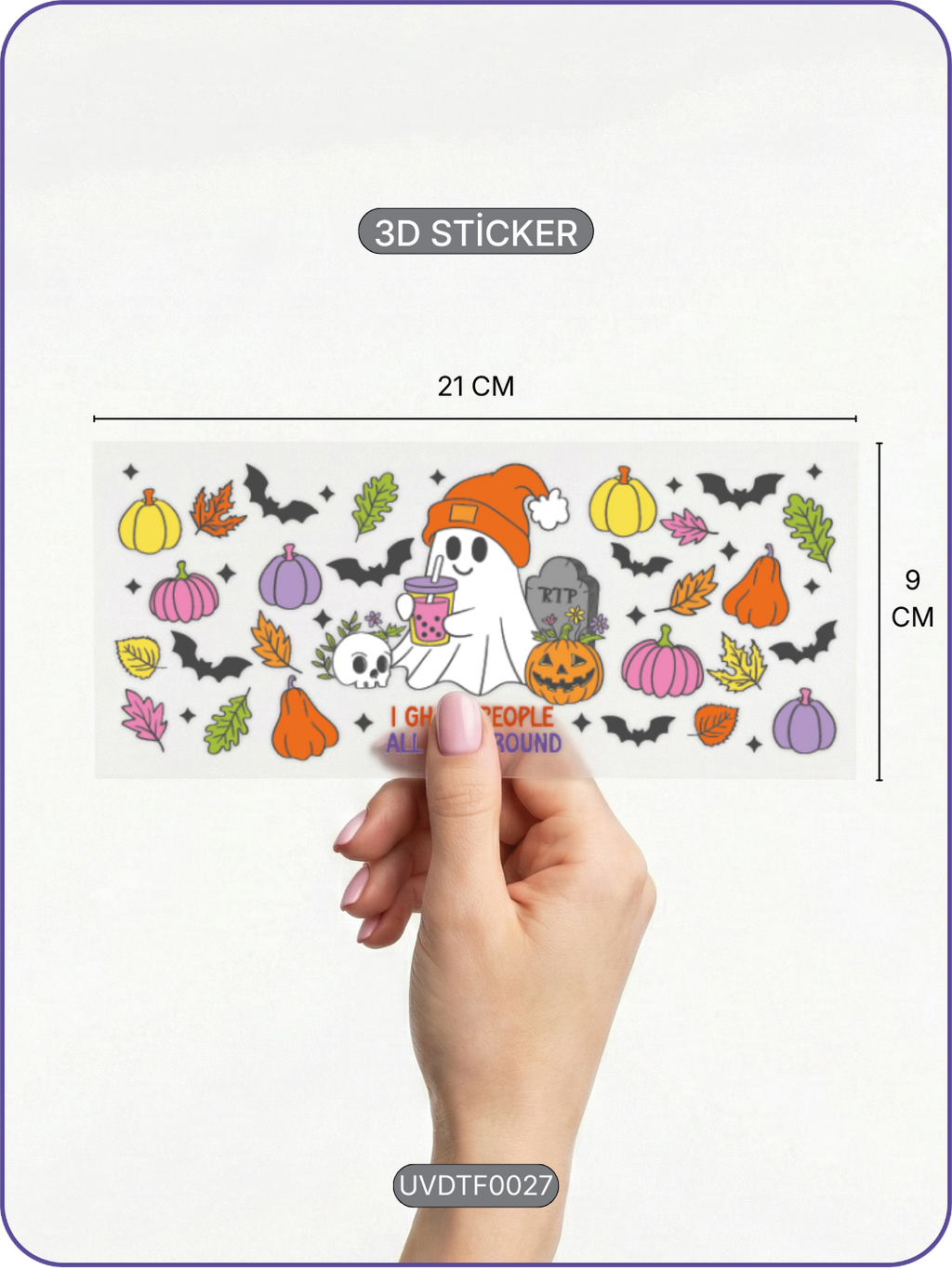 Cadılar Bayramı Halloween | Kristal Transfer UV-DTF Kabartmalı Baskı