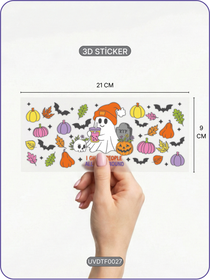 Cadılar Bayramı Halloween | Kristal Transfer UV-DTF Kabartmalı Baskı