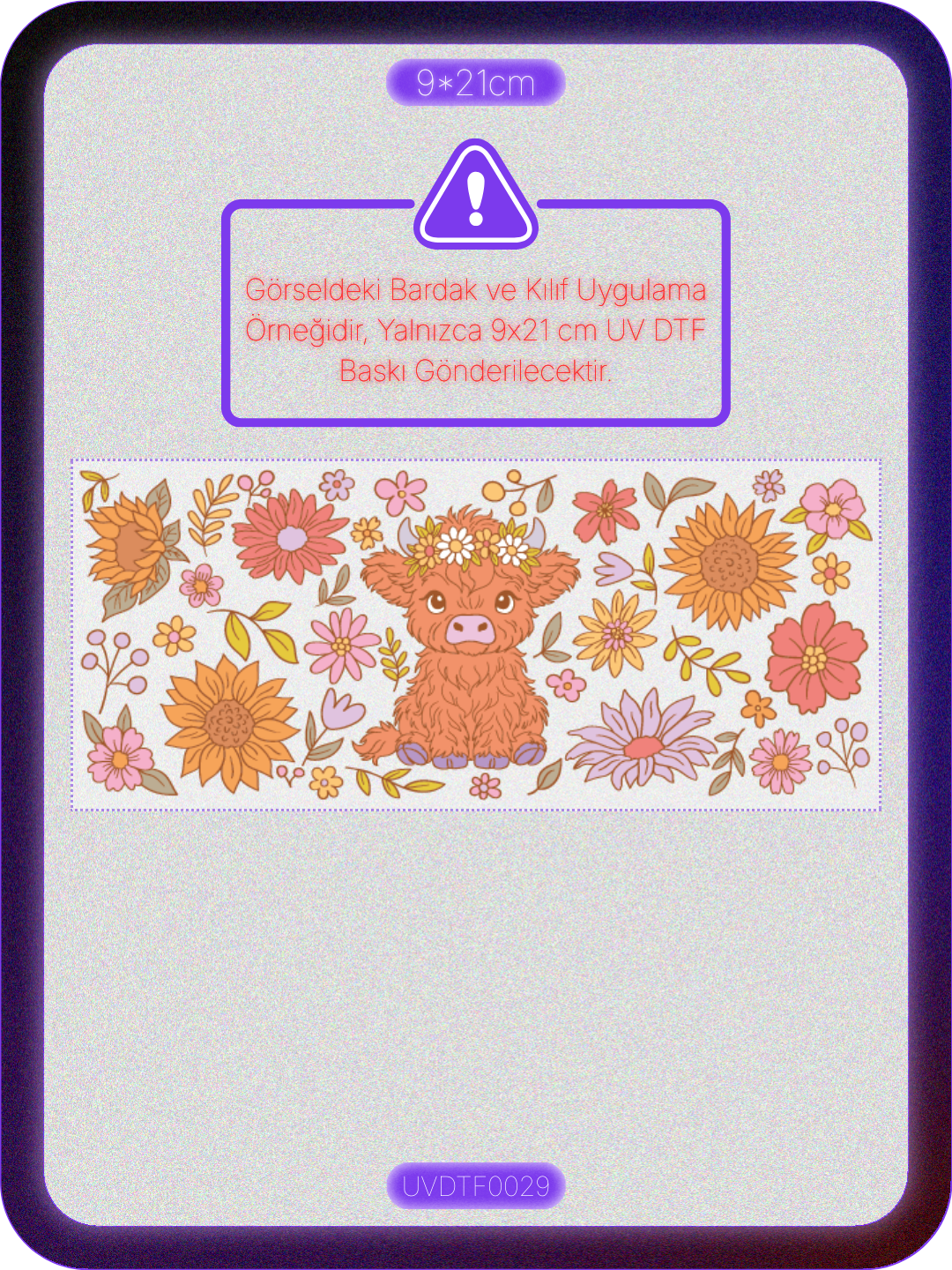 Tatlı İnek | Kristal Transfer UV-DTF Kabartmalı Baskı