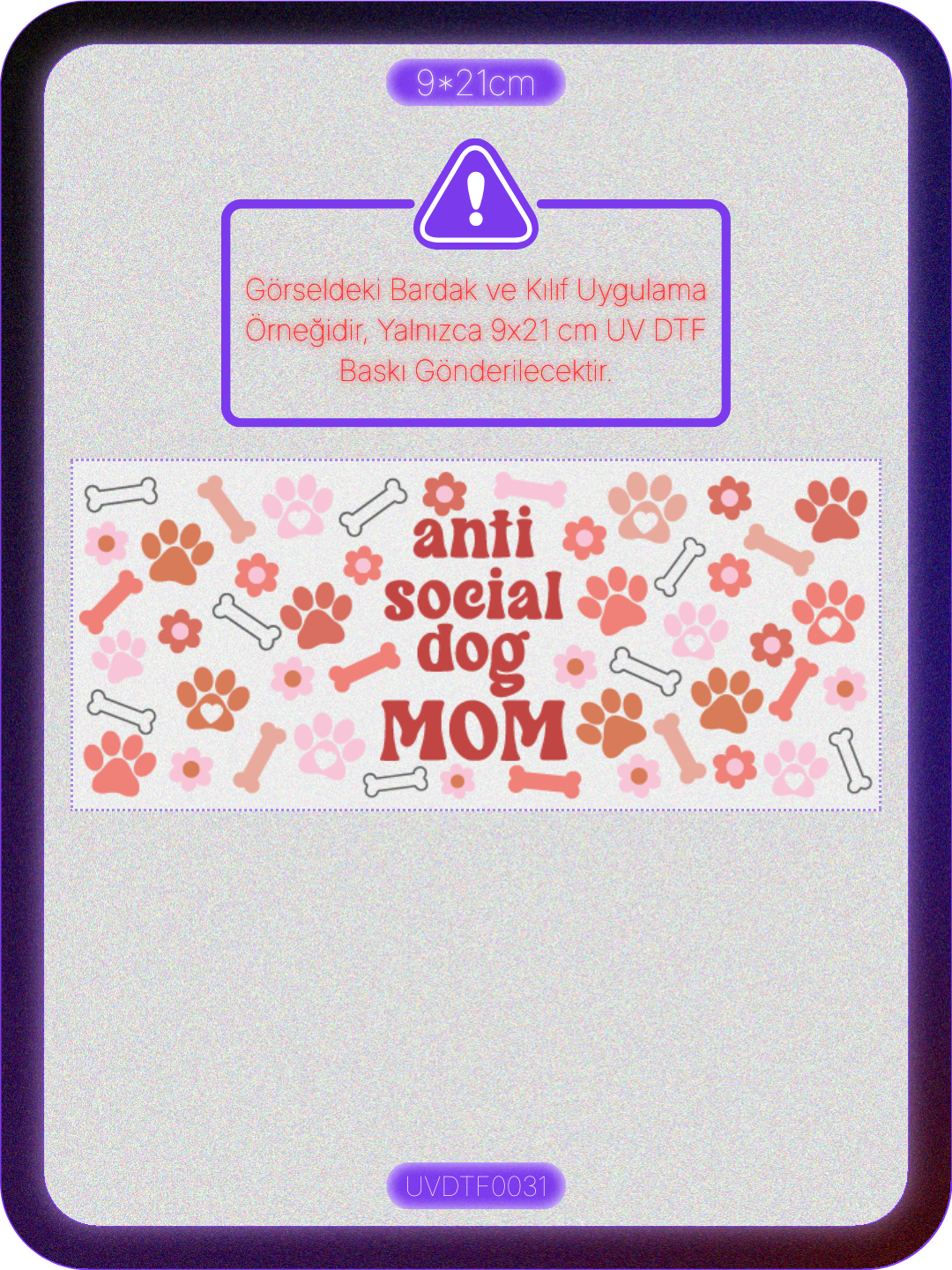 Köpek Annesi | Kristal Transfer UV-DTF Kabartmalı Baskı