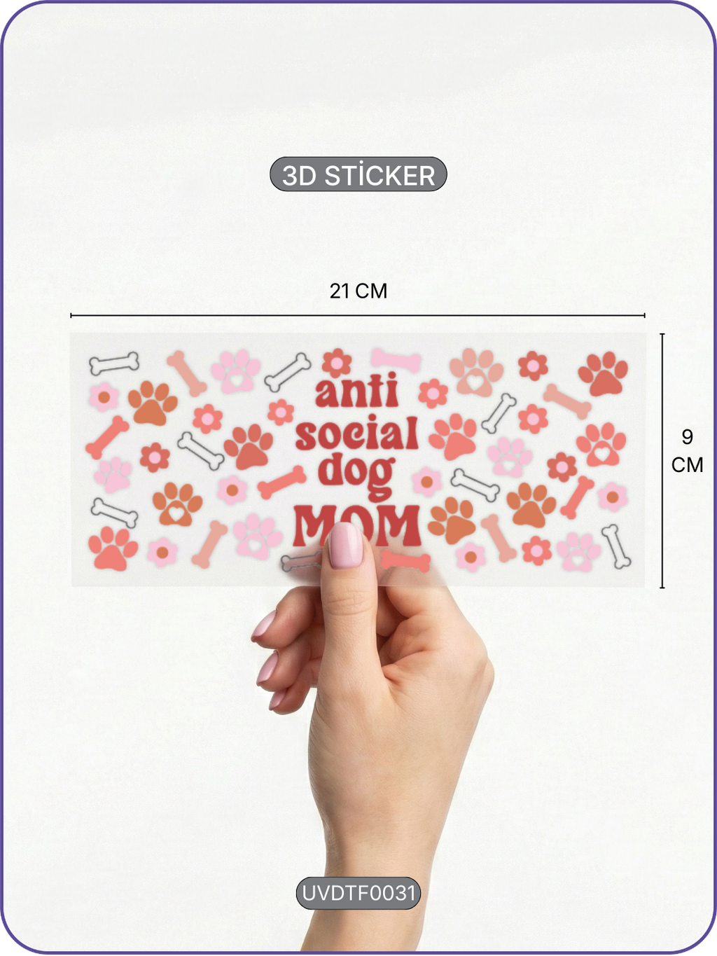 Köpek Annesi | Kristal Transfer UV-DTF Kabartmalı Baskı
