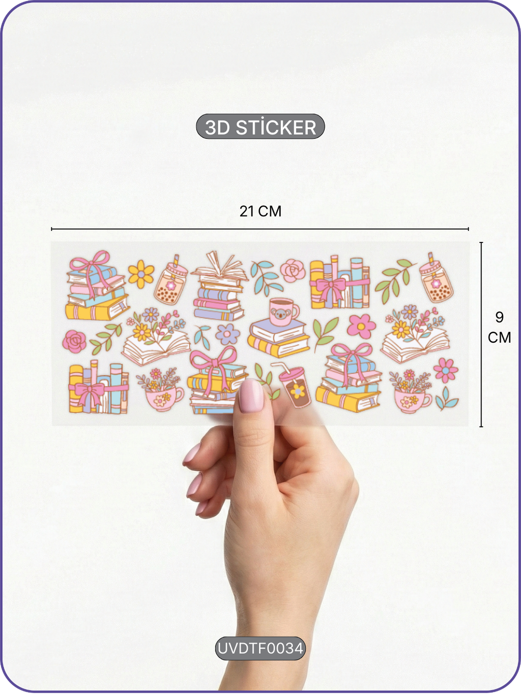 Kitap | Kristal Transfer UV-DTF Kabartmalı Baskı
