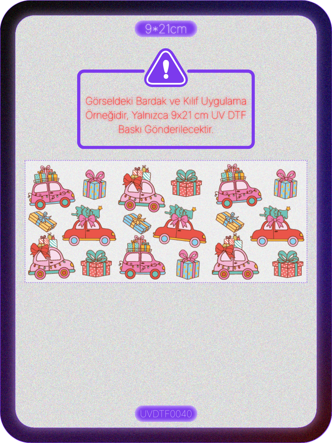 Yılbaşı Hediye | Kristal Transfer UV-DTF Kabartmalı Baskı Ürün ana görseli