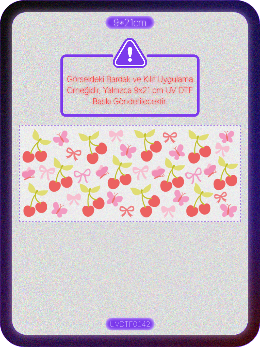 Çilek | Kristal Transfer UV-DTF Kabartmalı Baskı