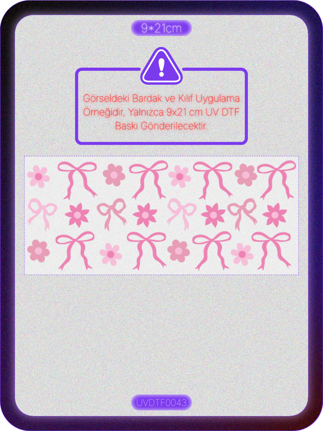 Kurdele | Kristal Transfer UV-DTF Kabartmalı Baskı