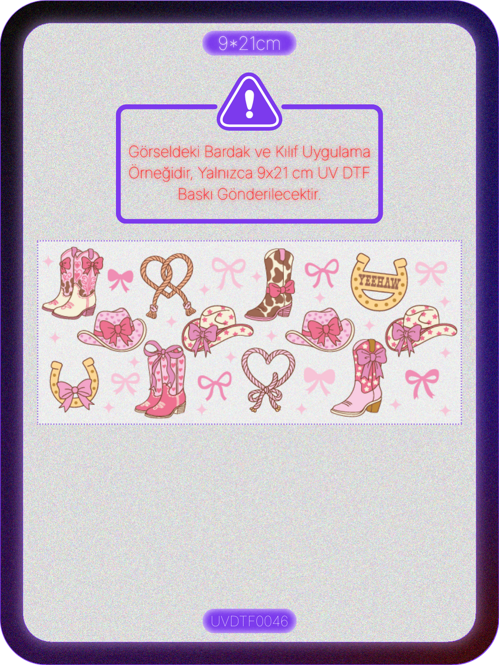 Vahşi Batı | Kristal Transfer UV-DTF Kabartmalı Baskı