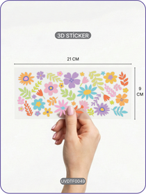 Çiçekler | Kristal Transfer UV-DTF Kabartmalı Baskı