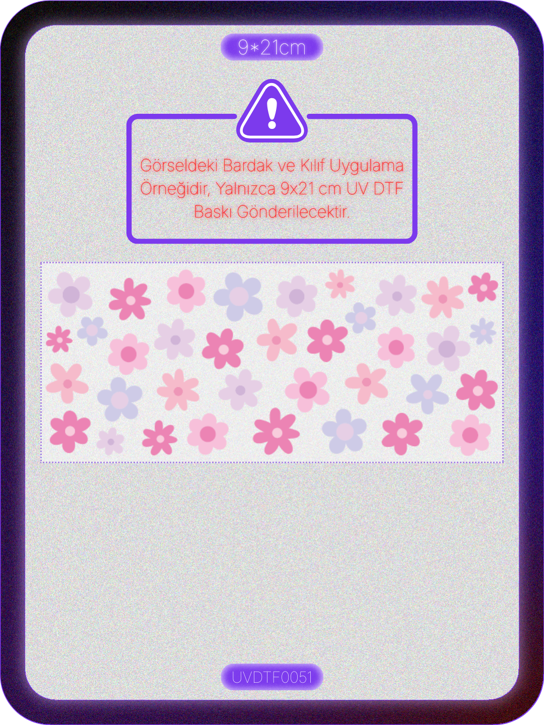 Çiçekler | Kristal Transfer UV-DTF Kabartmalı Baskı Ürün ana görseli