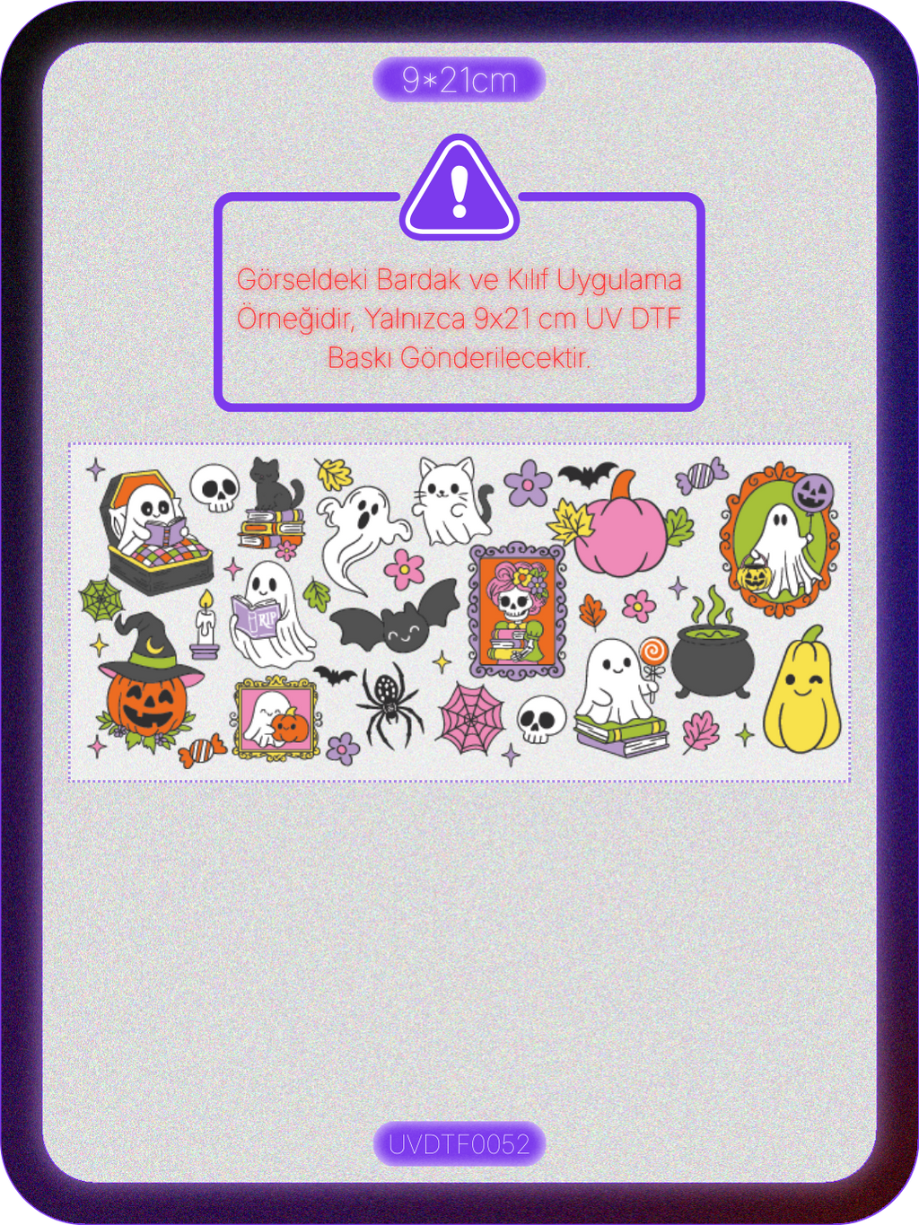 Cadılar Bayramı Halloween | Kristal Transfer UV-DTF Kabartmalı Baskı