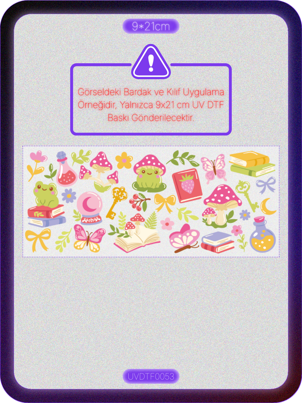 Mantar Kitap | Kristal Transfer UV-DTF Kabartmalı Baskı