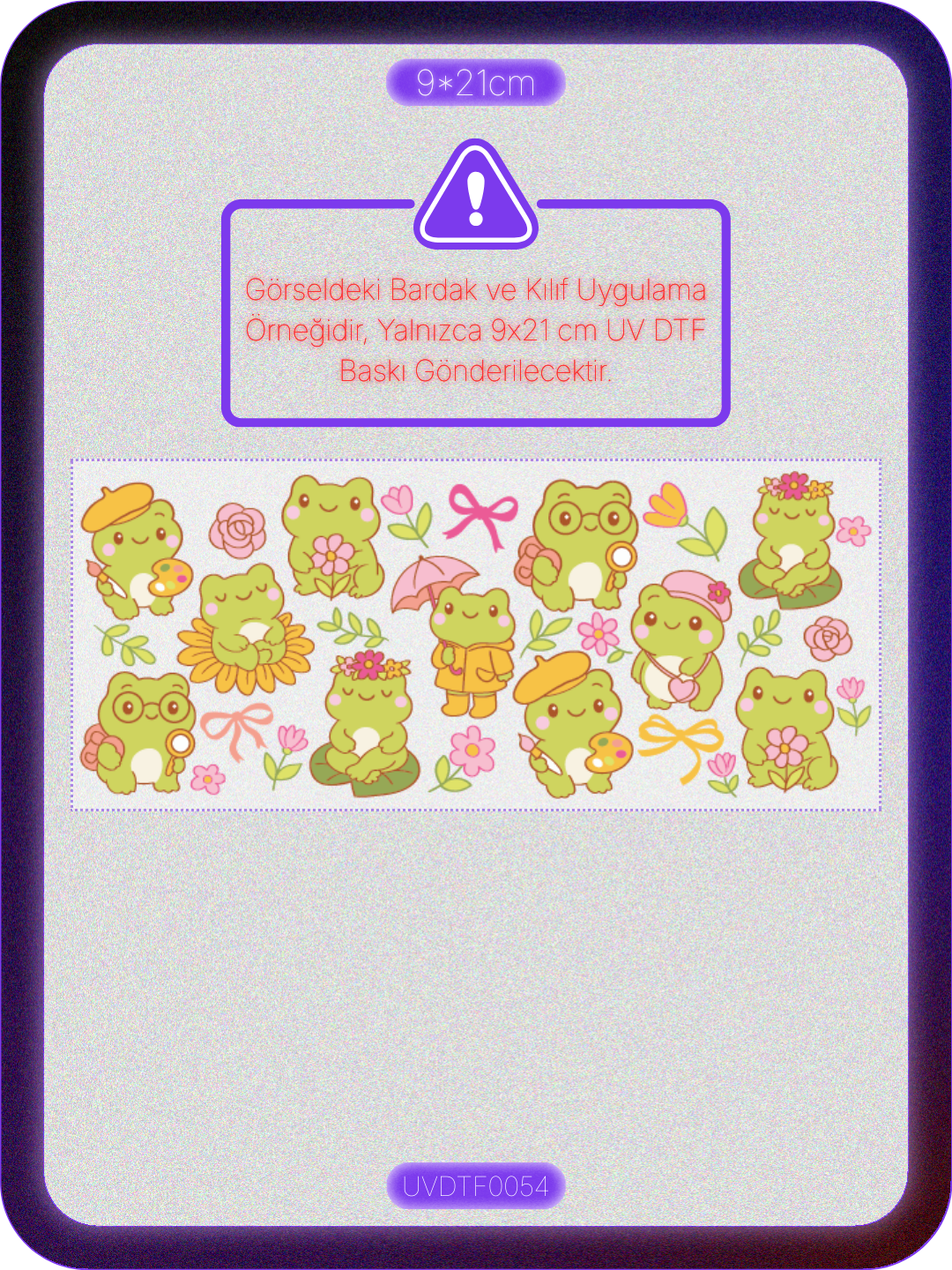 Kurbağa | Kristal Transfer UV-DTF Kabartmalı Baskı Ürün ana görseli