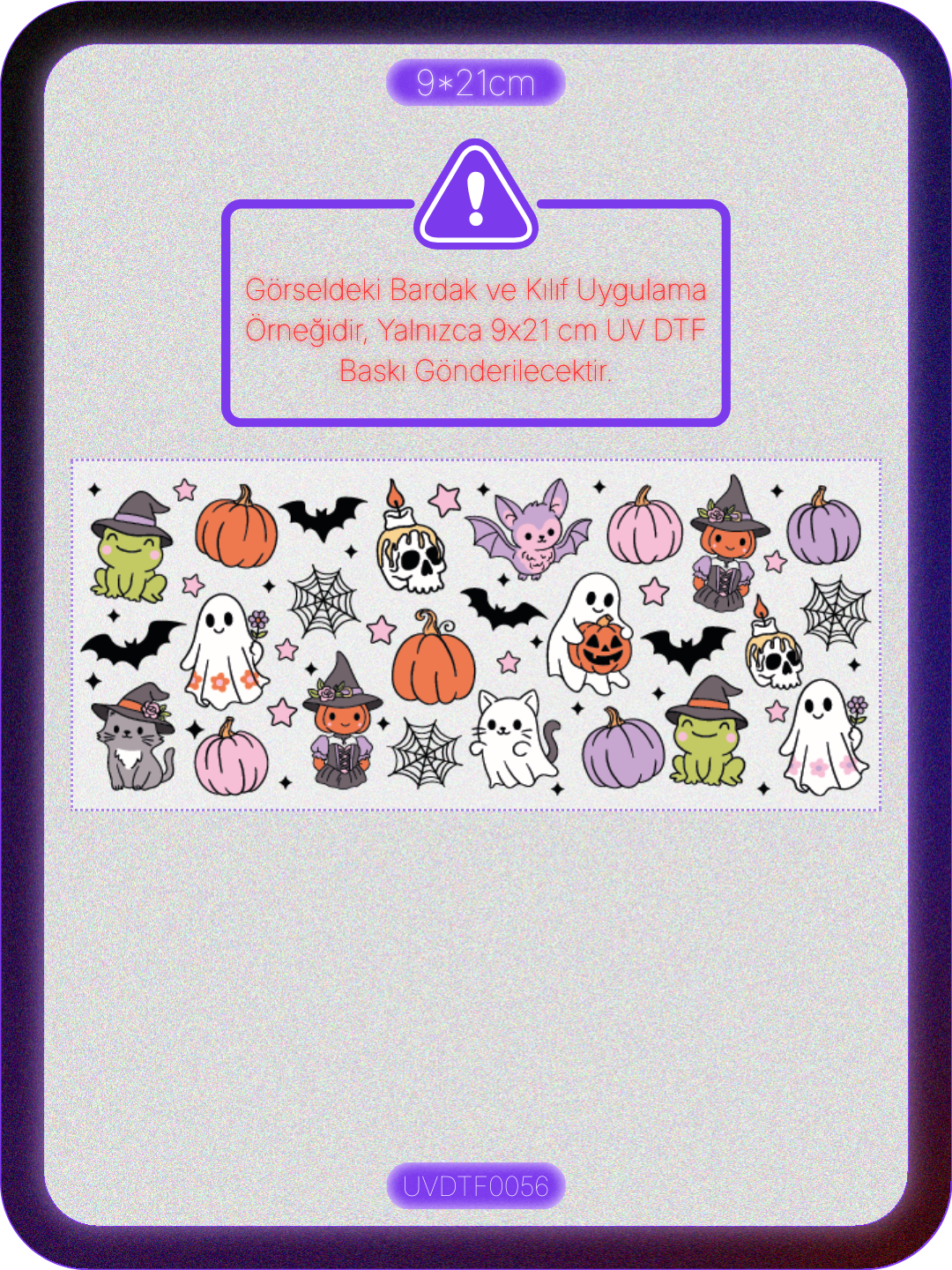 Cadılar Bayramı Halloween | Kristal Transfer UV-DTF Kabartmalı Baskı Ürün ana görseli