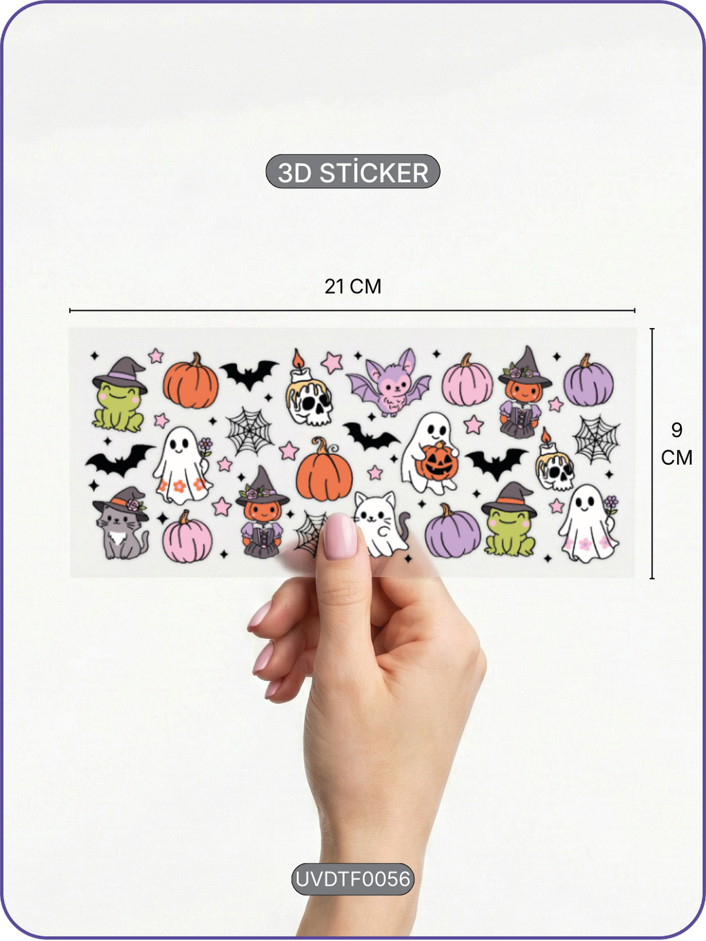 Cadılar Bayramı Halloween | Kristal Transfer UV-DTF Kabartmalı Baskı