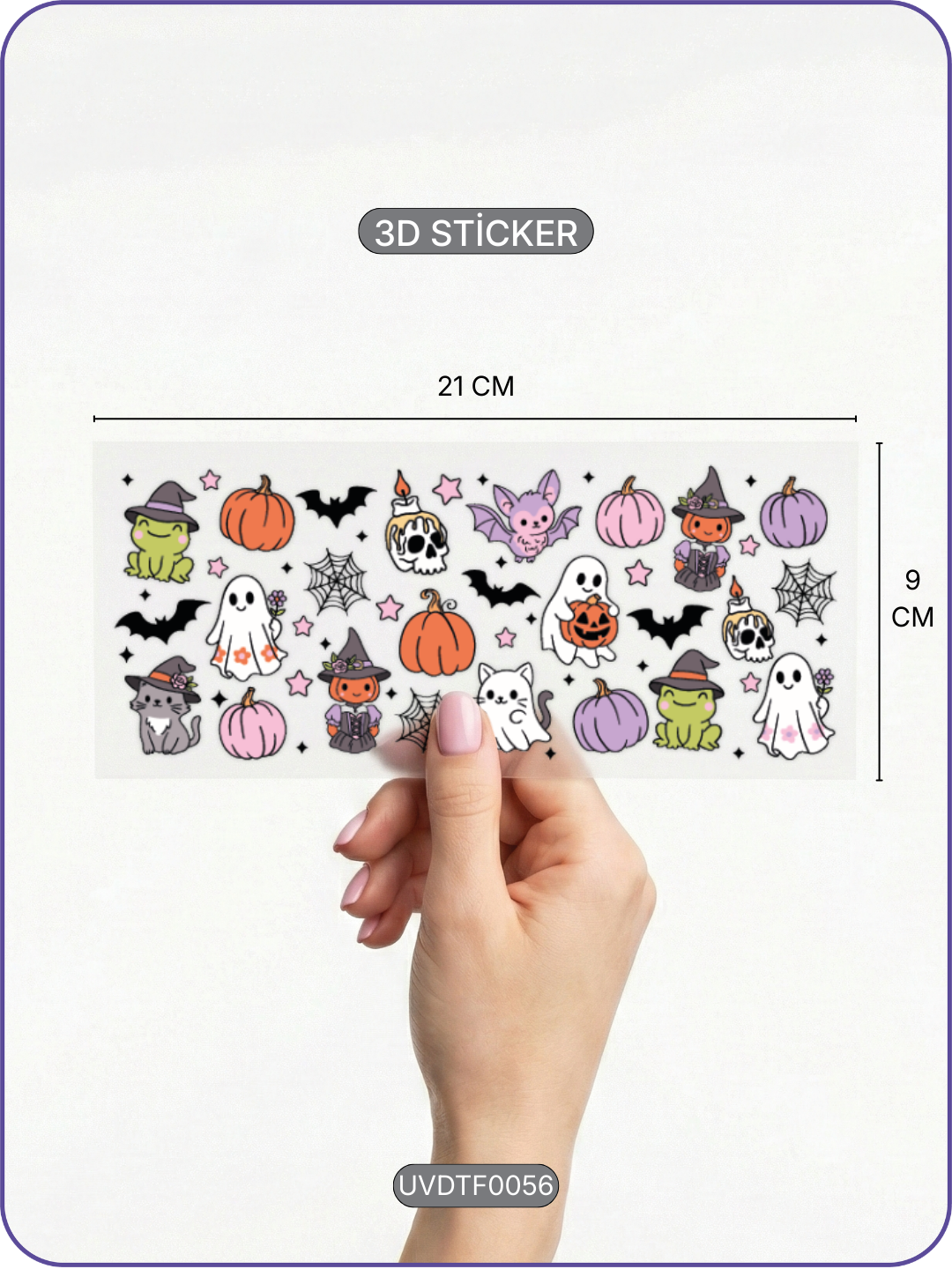 Cadılar Bayramı Halloween | Kristal Transfer UV-DTF Kabartmalı Baskı