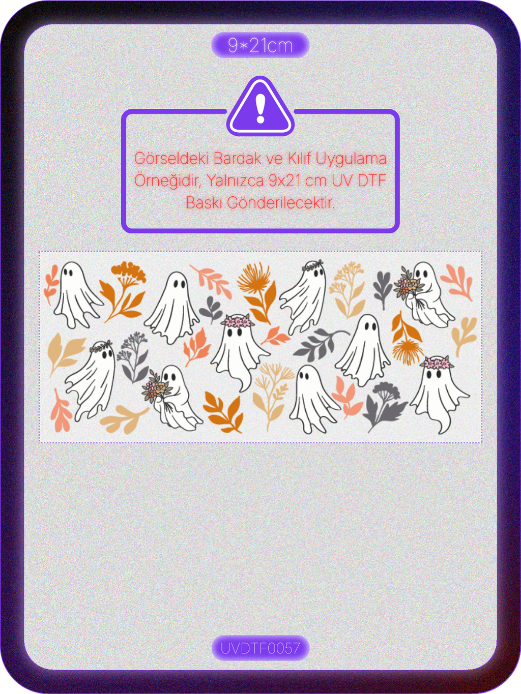 Cadılar Bayramı Halloween | Kristal Transfer UV-DTF Kabartmalı Baskı