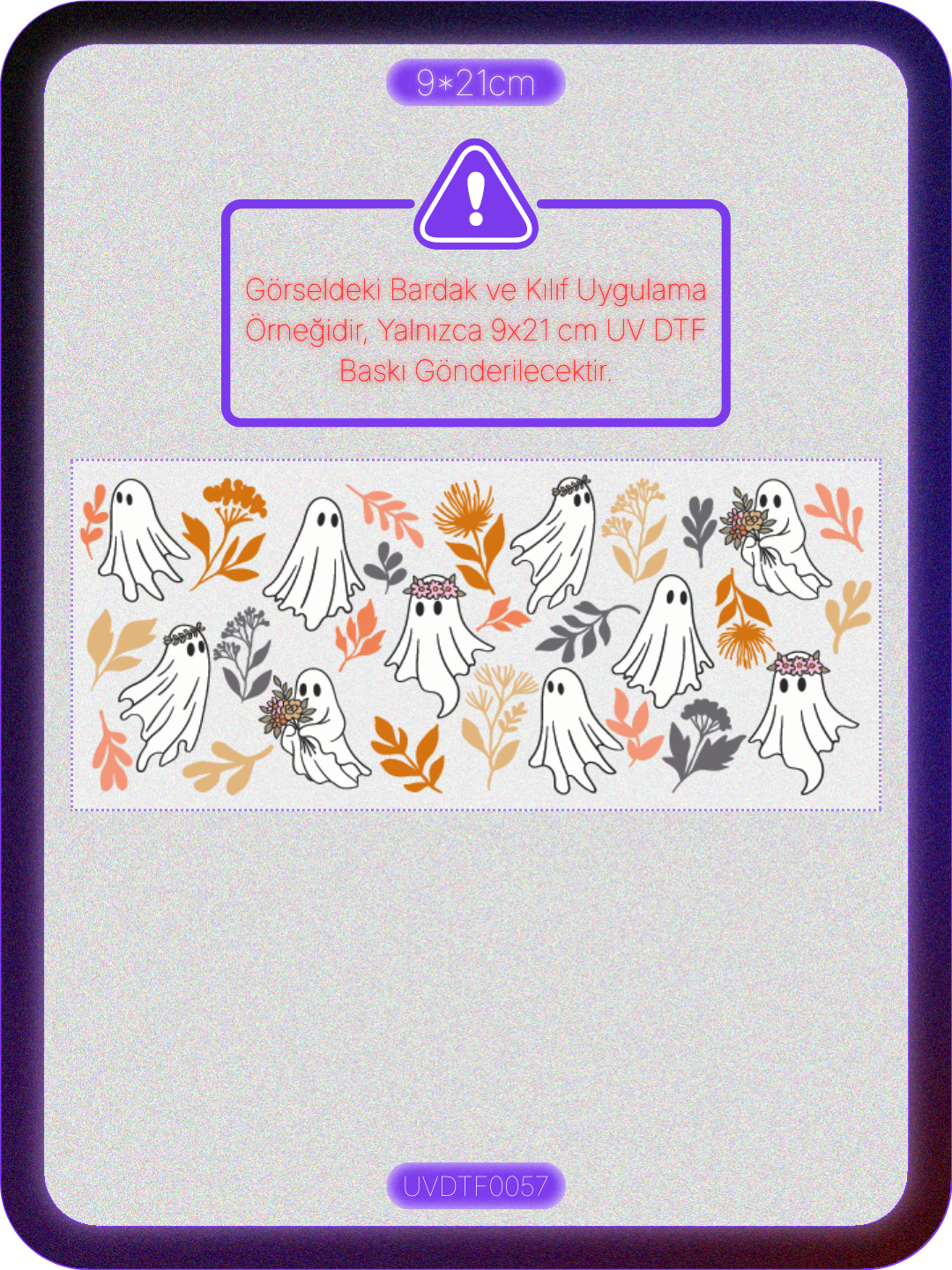 Cadılar Bayramı Halloween | Kristal Transfer UV-DTF Kabartmalı Baskı