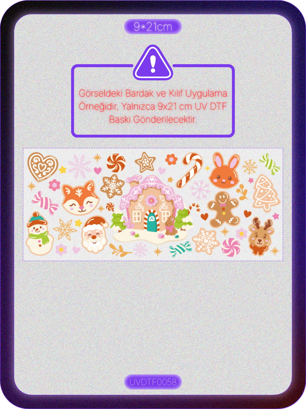 Yılbaşı | Kristal Transfer UV-DTF Kabartmalı Baskı