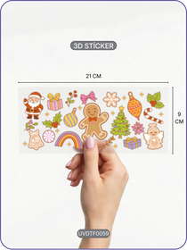 Yılbaşı Gingerbread Kurabiye | Kristal Transfer UV-DTF Kabartmalı Baskı