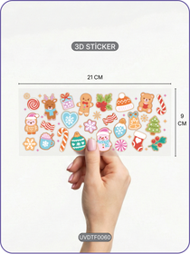 Yılbaşı Gingerbread Kurabiye | Kristal Transfer UV-DTF Kabartmalı Baskı