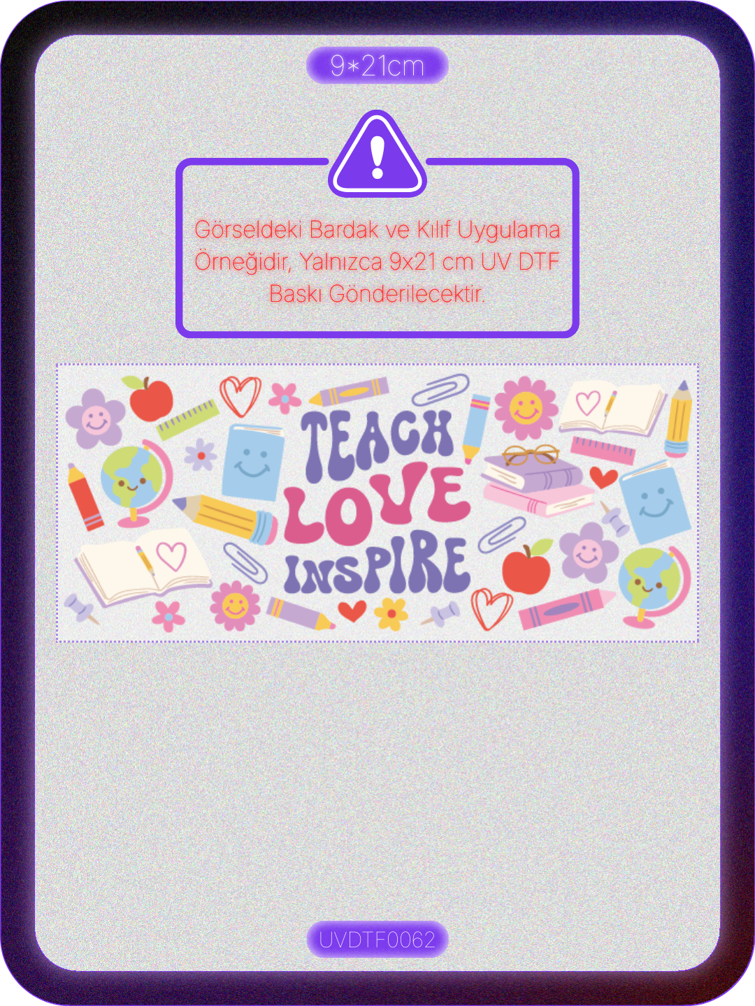Öğretmen | Kristal Transfer UV-DTF Kabartmalı Baskı Ürün ana görseli