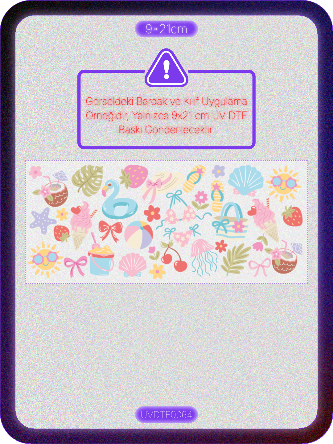 Deniz Yaz | Kristal Transfer UV-DTF Kabartmalı Baskı Ürün ana görseli