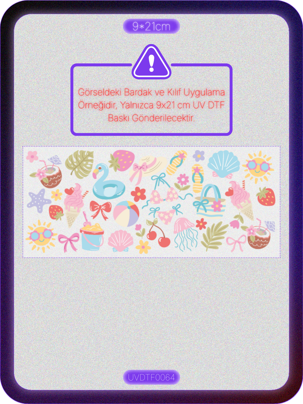 Deniz Yaz | Kristal Transfer UV-DTF Kabartmalı Baskı