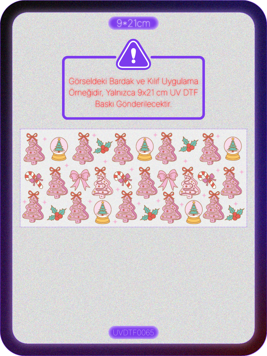 Noel Ağacı Kurabiye Yılbaşı | Kristal Transfer UV-DTF Kabartmalı Baskı Ürün ana görseli