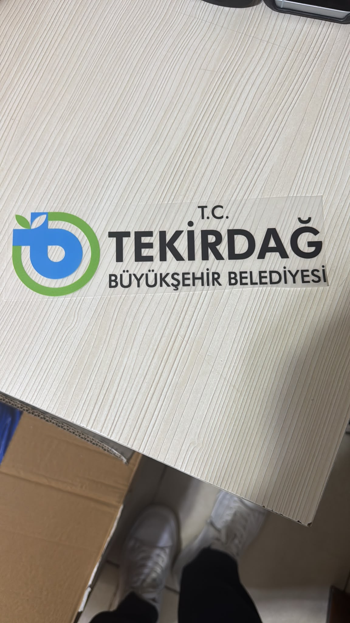 Tekirdağ Büyükşehir Belediyesi logosunun baskı uygulama örneği